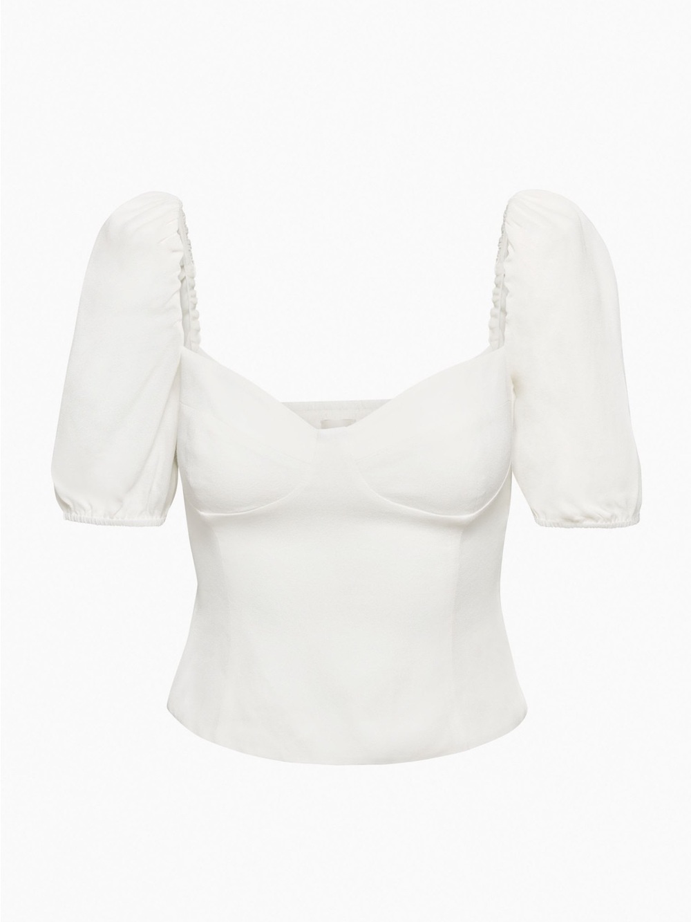 Aritzia Wilfred White Puff-Sleeve Blouse/Top